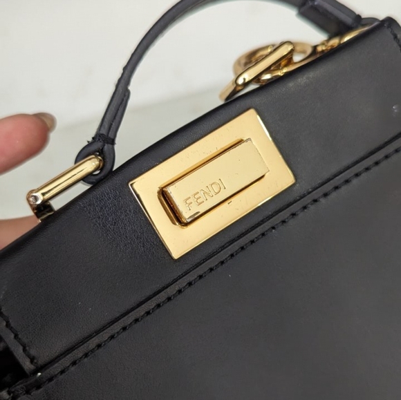 Fendi Peekaboo Micro Mini in Black and Gold - Picture 6 of 7